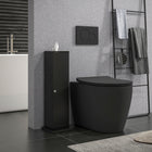 HOMCOM Bathroom Toilet Paper Storage Cabinet with Doors and Shelves - Black-Multi functional storage cabinet and shelves, great for bathrooms, kitchens and more