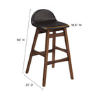 Modway Juno Wood Bar Stool - Brown - Set of 2-Rubberwood and Plywood