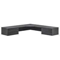 Modway Render 54.5" Wall Mount Corner Office Desk - Charcoal-Mid-Century Corner Office Desk