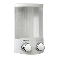Better Living Euro Dispenser Duo - White-Eliminates shower bottle clutter and container lifts off the wall for easy cleaning and re-filling