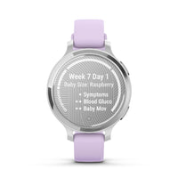 Garmin Lily 2 Active Fitness Tracker Smartwatch - Silver with Purple Jasmine Silicone Band-Built-in GPS tracks many outdoor activities; plus, get sports apps for yoga, Pilates, cardio, dance fitness, golf and more 