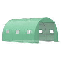 Outsunny Walk-in Polytunnel Greenhouse- Large polytunnel greenhouse offers generous growing space for backyard gardens
 