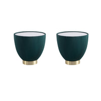 Manhattan Comfort Anderson 18.43" Modern Leatherette Upholstered End Table - Green - Set of 2-Modern End Table - Set of 2 for Living Room Use