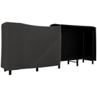 Outsunny 8 ft Firewood Rack with Cover Wood Storage Holder - Black-Powder-coated steel construction for enhanced durability