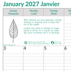 Blueline 2027 EcoLogix Monthly Wall Calendar - 12" x 17" - Bilingual-One month per sheet, one lightly ruled block per day