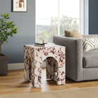 Modway Valen Square Indoor/Outdoor Patio Arched Concrete Side Table - Red Marble-Indoor Outdoor Design
