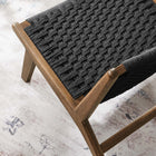 Modway Saoirse Woven Rope Wood Accent Lounge Chair - Walnut Black-Foot Pads for Floor Protection