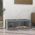 PawHut - Cage en Bois pour Hamster avec Bac Coulissant pour Gerbilles - Gris-Le dessus ouvrable permet un accès facile