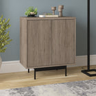 Hudson&Canal Whitman 28"W Accent Cabinet - Antiqued Grey Oak-Features easy assembly