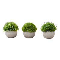 Monarch Specialties 5" Artificial Indoor Grass - Table - Grey Pots - Set of 3-Create your own oasis with this 5" tall set of 3 artificial plants in durable, paper pulp grey pots