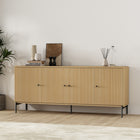 Manhattan Comfort Magnolia 70.9" Modern Sideboard - Natural Oak-Includes 4 Adjustable Shelves with 8 Cubby Spaces