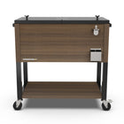Permasteel 80 qt Wood Grain Rolling Patio Cooler with Divider - Brown-The removable divider allows for five configurable styles to meet your needs 