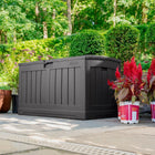 Suncast Deck Box - 50 Gal. - Peppercorn-Molded in lock feature for extra security.
