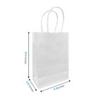 Reliabag Paper Bags - Twist Handles - 5.3" W x 3.5" D x 8.5" H - White - 250 Pack-Re-enforced Twisted Twine Handles