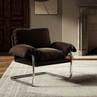 Modway Ansel Performance Velvet Accent Chair - Chocolate Brown-Fixed Padded Seat