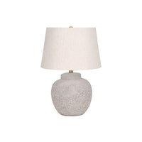Monarch Specialties 22" H Table Lamp - Cream Concrete / Ivory / Cream Shade-Bring some subtle modern style to your living space with this 22"h table lamp in a classic urn shaped base with a cream concrete textured finish, a simple empire shade in ivory linen fabric, finished with a gold finial on top