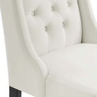 Modway Baronet Performance Velvet Dining Chairs - White - 2 Pack-9