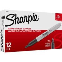 Sharpie Permanent Markers - Fine Tip - Black - 12 Pack-Pen-style permanent markers with fine tips create thin, accurate lines