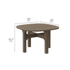 Modway Saratoga Square Outdoor Patio Teak Wood Side Table - Weathered Grey-Rounded Square Slatted Tabletop