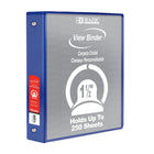 BAZIC Products 1.5" 3-Ring View Binder with 2 Pockets - Blue - 6 Pack-Clear View Cover on front, back & side