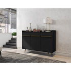 Manhattan Comfort Bradley 53.54" Mid-Century Modern Buffet Stand - Black-Recommended for up to a 50" TV Stand