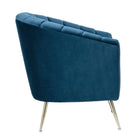 Manhattan Comfort Rosemont 32.28" Mid-Century Modern Velvet Upholstered Accent Chair - Blue and Gold - 2 Pack-Weight Capacity: 300 Lbs. Seat Height: 18.9