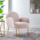Modway Transcend Performance Velvet Armchair - Pink-Performance Velvet Upholstery