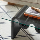 Modway Ondine Glass Top Coffee Table - Black-Contemporary Retro Design