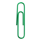 JAM Paper Colourful Jumbo Paper Clips - 2"- Green - 75 Pack- Premium paper clips made from high quality vinyl coated steel wire