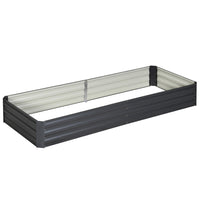Outsunny Galvanized Raised Garden Bed - 95" L x 36" W x 12" H - Grey-Crafted from galvanized steel, renowned for its rust-resistant properties 