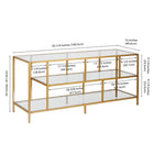 Hudson&Canal Winthrop TV Stand with Glass Shelves for TV's up to 60" - Brass-9