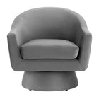 Modway Astral Performance Velvet Fabric and Wood Swivel Chair - Grey-7