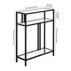 Hudson&Canal Cortland 22"W Console Table with Glass Shelves - Blackened Bronze-9