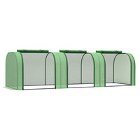 Outsunny 9.7' x 3' x 2.6' PE Mini Tunnel Greenhouse with Steel Frame & Zipped Doors- Backyard greenhouse with high-quality steel tube and PE cover     
 