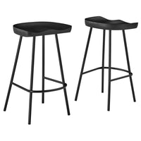 Modway Concord Backless Wood Counter Stools - Black - Set of 2-Mango Wood Counter Stools