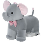 Qaba 6V Kids Elephant Ride-On Toy with Music - Grey-Cuddly elephant shape with a low 10.2" (26 cm) seat for easy access 