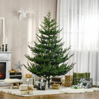 HOMCOM 6' Artificial Christmas Tree with Hinge Design - Green-Made from layered and moulded branch tips for realistic tree style 