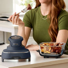 Ninja Crispi 4-in-1 Portable Glass Air Fryer Cooking System-FIXED HEAT PROTECTION: Permanently fixed heat-safe feet so you can safely set it on granite, laminate, quartz, butcher block, marble, and more