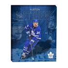 Auston Matthews Collage Maple Leafs - Framed Canvas - 16" x 20"-Premium canvas print with gallery-wrapped edges