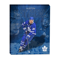 Auston Matthews Collage Maple Leafs - Framed Canvas - 16" x 20"-Premium canvas print with gallery-wrapped edges