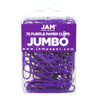 JAM Paper Colourful Jumbo Paper Clips - 2"- Purple - 75 Pack-Colour: Purple