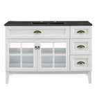 Modway Isle 48" Bathroom Vanity Cabinet - White/Black-Adjustable Storage Shelf