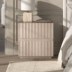 Hudson&Canal Jaylen Rectangular Fluted Nightstand - 24" W - Alder White-Finished in wood-look alder white with a fluted texture on the front of the drawers
