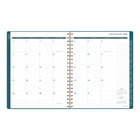 Cambridge 2026-27 Navy Grid Teacher Weekly/Monthly Planner - 11"x 9"  - Bilingual-Durable poly cover