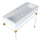 Modway Redeem 40" Acrylic Wall-Mount Bathroom Vanity - Clear/White-Non-Marking Foot Caps