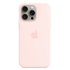 Apple Silicone Case with MagSafe for iPhone 15 Pro Max - Light Pink-The silky, soft-touch finish of the silicone exterior feels great in your hand