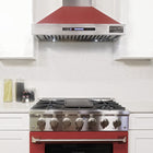 KUCHT KRH3615-R 36" 900 CFM Wall Mounted Range Hood - Stainless Steel/Red-Equipped with two 1.5-Watt LED lights, this seamless design Pro-Style range hood will give you better visibility while cooking and enhance the look of your pro-style Kucht range
