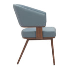 Zuo Poise Dining Chair - Azure Grey/Walnut-3 year limited warranty