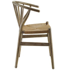 Modway Flourish Spindle Wood Dining Side Chair - Grey-Includes Plastic Foot Caps
