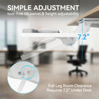 ShoppingAll Adjustable Under Desk Keyboard Tray with 25" W x 9.8" D Slide Out Drawer - White-Easy Installation: Mounts securely to wooden desks with included hardware. Ensure desk clearance for bracket dimensions: 6” W x 14.1” L (extends to 20”) x 3.6” H